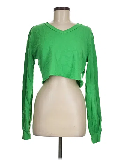 Pre-owned Camila Coelho Long Sleeve Top Green Keyhole Neckline Tops