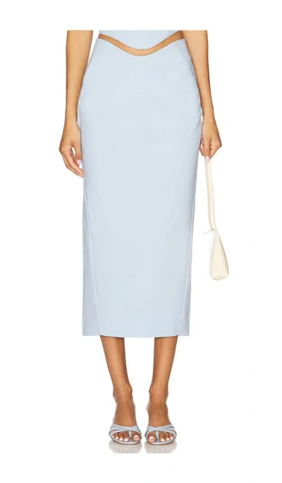 Camila Coelho Lotta Midi Skirt In Blue