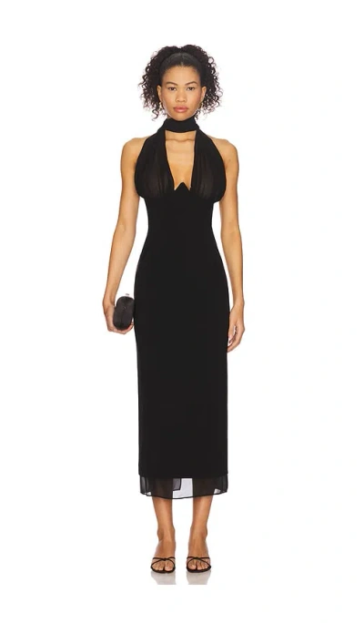Camila Coelho Luzina Midi Dress In Black