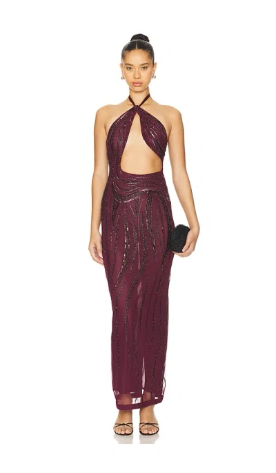 Camila Coelho Lyra Maxi Dress In Dark Cherry