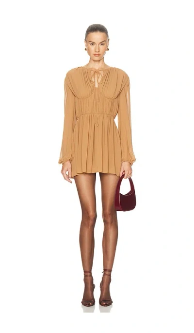 Camila Coelho Lysette Mini Dress In Brown