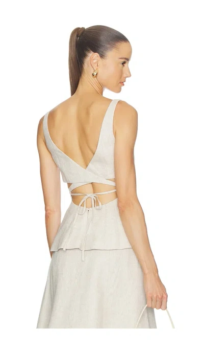 Camila Coelho Malena Linen Top In Neutral