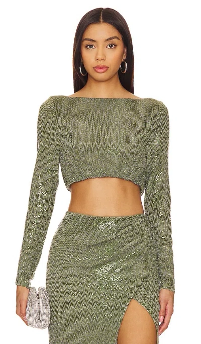 Camila Coelho Martin Top In Olive Green