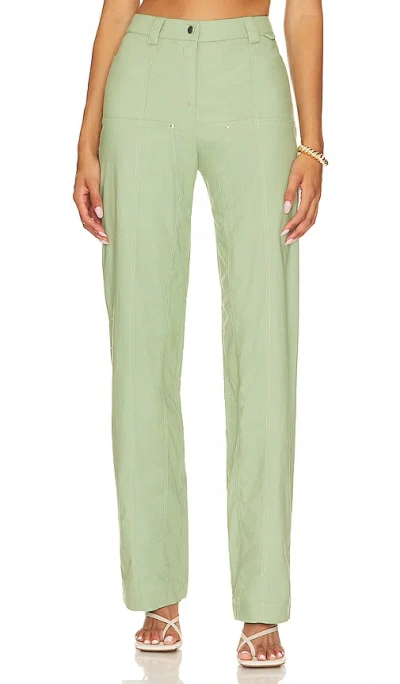 Camila Coelho Matilde Pant In Sage Green