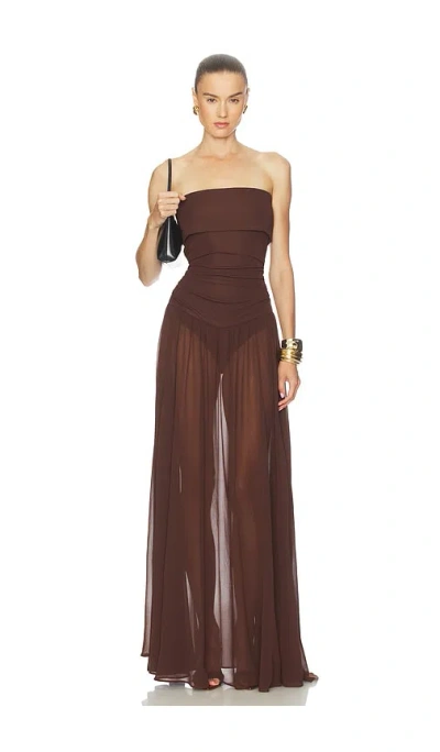 Camila Coelho Minji Maxi Dress In Brown