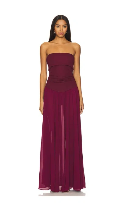 Camila Coelho Minji Maxi Dress In Burgundy