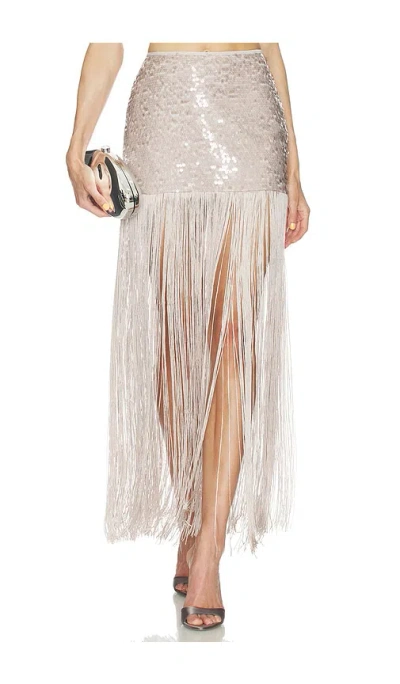 Camila Coelho Mirana Maxi Skirt In Silver