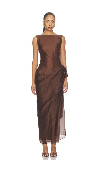 Camila Coelho Mirelle Maxi Dress In Brown