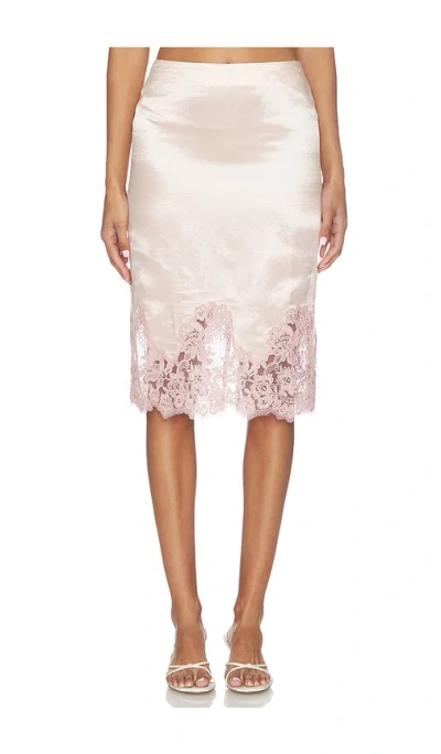 Camila Coelho Mireya Midi Skirt In Neutral