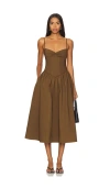 Camila Coelho Moroccan Midi Dress In 다크 브라운