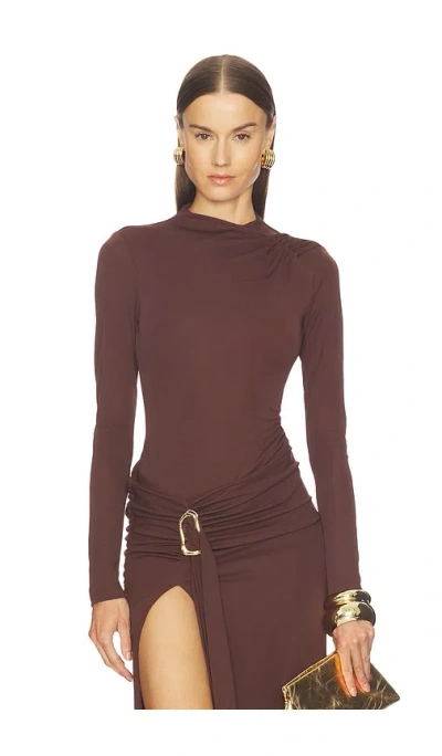 Camila Coelho Nia Bodysuit In Brown