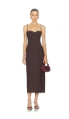Camila Coelho Noeme Midi Dress In Brown