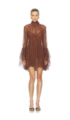Camila Coelho Norma Mini Dress In Brown
