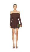 Camila Coelho Olesya Mini Dress In Brown