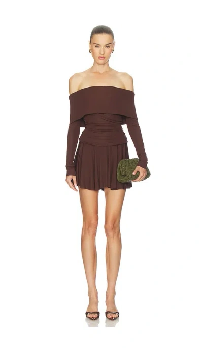 Camila Coelho Olesya Mini Dress In Brown
