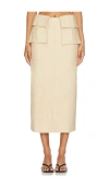 Camila Coelho Rousseau Midi Skirt In Beige