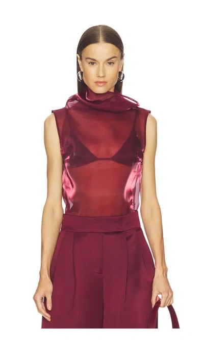 Camila Coelho Ruvina Top In Burgundy