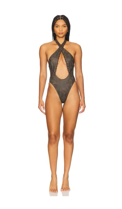 Camila Coelho Sahara One Piece In Dark Brown