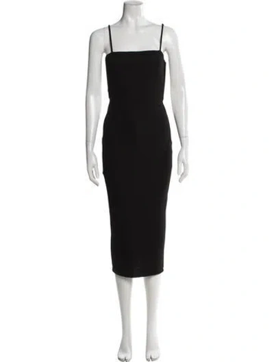 Pre-owned Camila Coelho Scoop Neck Midi Length Dress In Black