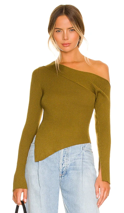 Camila Coelho Shauna Sweater In Olive Green