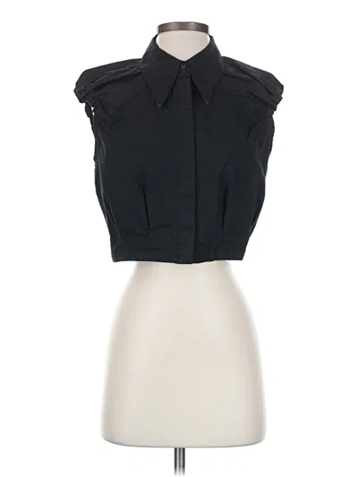 Pre-owned Camila Coelho Sleeveless Button Down Shirt In Black
