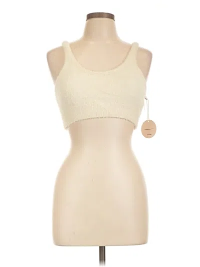 Camila Coelho Sleeveless Top Ivory Halter Neckline Tops