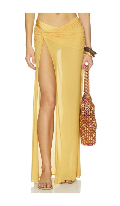 Camila Coelho Solano Maxi Skirt In Gold