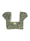 Camila Coelho Swimsuit Top Green Animal Print Pattern Swimwear In Green