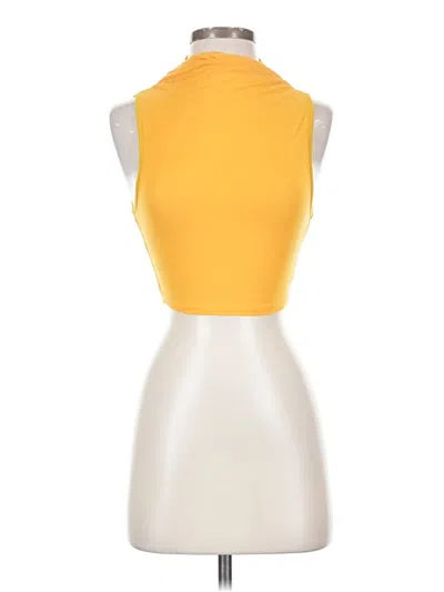 Pre-owned Camila Coelho Tank Top Yellow Halter Neckline Tops