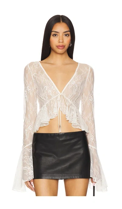 Camila Coelho Terez Top In 奶油白