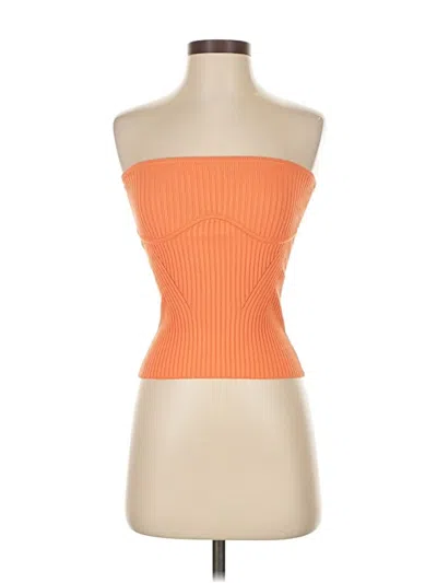 Pre-owned Camila Coelho Tube Top Orange Strapless Neckline Tops