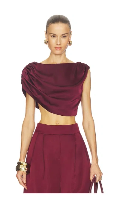 Camila Coelho Vionetta Top In Burgundy