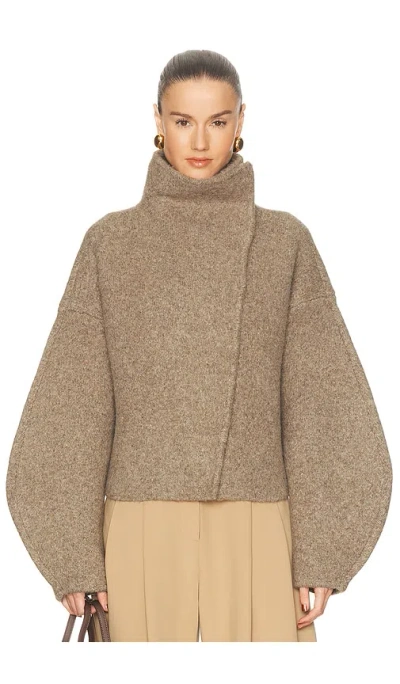Camila Coelho Wynter Boiled Knit Jacket In Brown