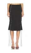 Camila Coelho Yasmina Midi Skirt In Black