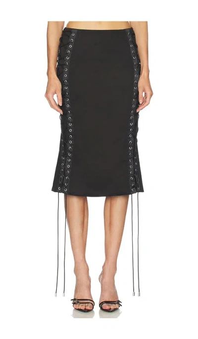 Camila Coelho Yasmina Midi Skirt In Black