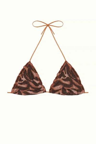 Camila Ctg Women's Brown Serengeti Rizo Bikini Top