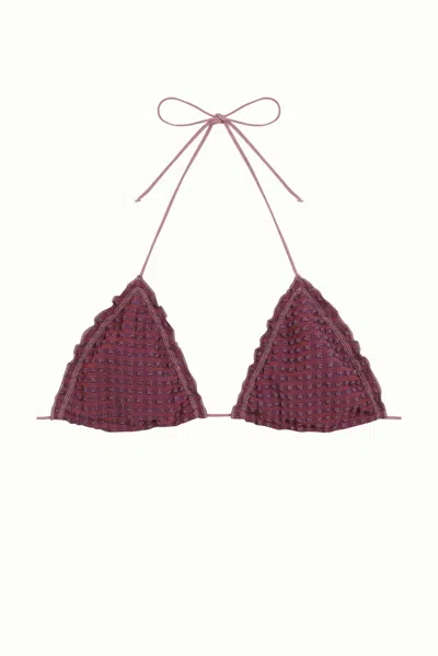 Camila Ctg Women's Purple / Rose Gold Arles Rizo Bikini Top In Burgundy