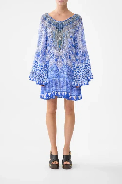 Camilla A-line Frill Dress The Bosphorous In Blue