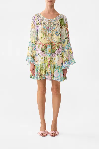 Camilla A Line Frill Dress Just Coasting In Multi