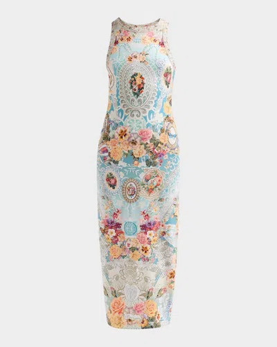 Camilla A Taste For Lace Jersey Tank Midi Dress In Blue