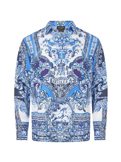 Camilla A Tiled Wonderland Shirt In Blue