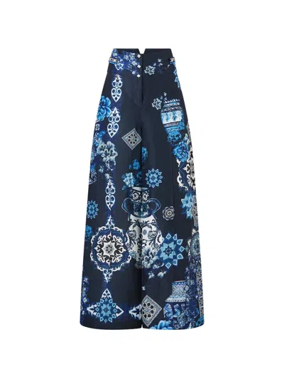 Camilla A Tiled Wonderland Trousers In Blue