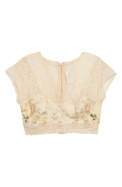 Camilla Lace Splice Top Adorned In Antiquity