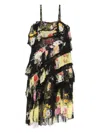 Camilla Adorned In Alexandria Asymmetric Spliced Lace Dress In Black