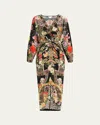 Camilla Adorned In Alexandria Long Split Twist-front Dress In Adorned In Alexandria