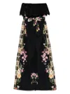 Camilla Strapless Jumpsuit With Frill Adorned In Alexandria In Black