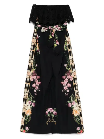CAMILLA ADORNED IN ALEXANDRIA STRAPLESS FRILL JUMPSUIT