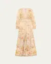 Camilla Button Maxi Dress With Shaped Waistband In Adorned In Antiquity In Adorned In Antiquity