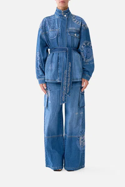 Camilla Alika High Neck Jacket Denim In Blue