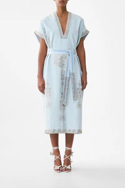 Camilla Alika Istanbul Alchemy Belted Kaftan Denim In Blue